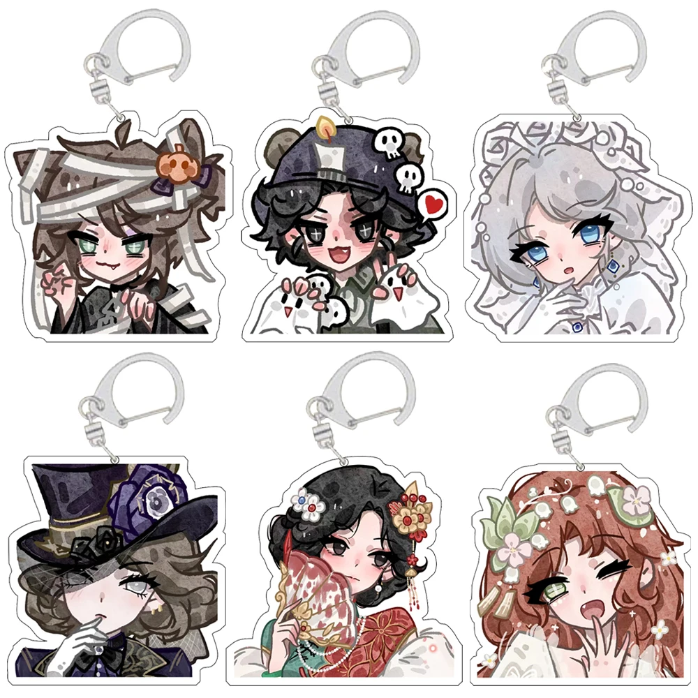 

Game Identity V Acrylic Keychain Figures Gardener Antiquarian Doctor Cosplay Q version Cartoon Pendant Keyring Bag Decor Gifts