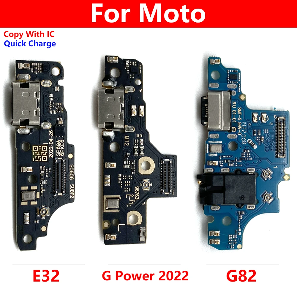 USB Charge Port Dock Connector Charging Board Flex Cable For Motorola Moto E32 G82 G Power 2022 With Microphone Repair Parts