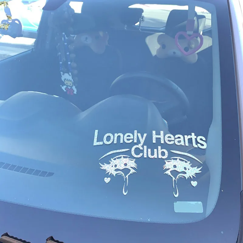 Lonely Hearts Club Car Styling Drift Decal Sticker Windows JDM Bumpers Decor Die Cut Stickers Vinyl Accessories Tunning