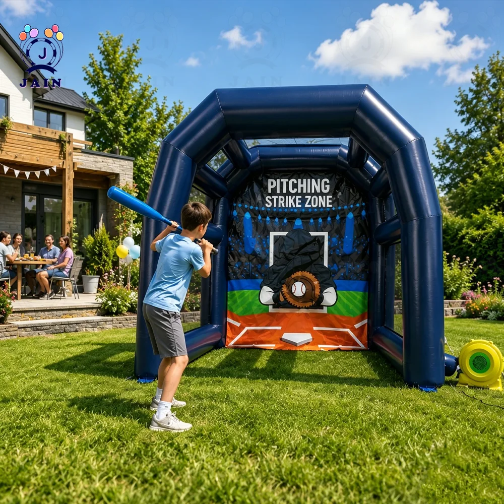 Outdoor Inflatable Batting Cages with Blower Portable Baseball Sport Field Outdoor  Baseball Cage  For Party Recreational