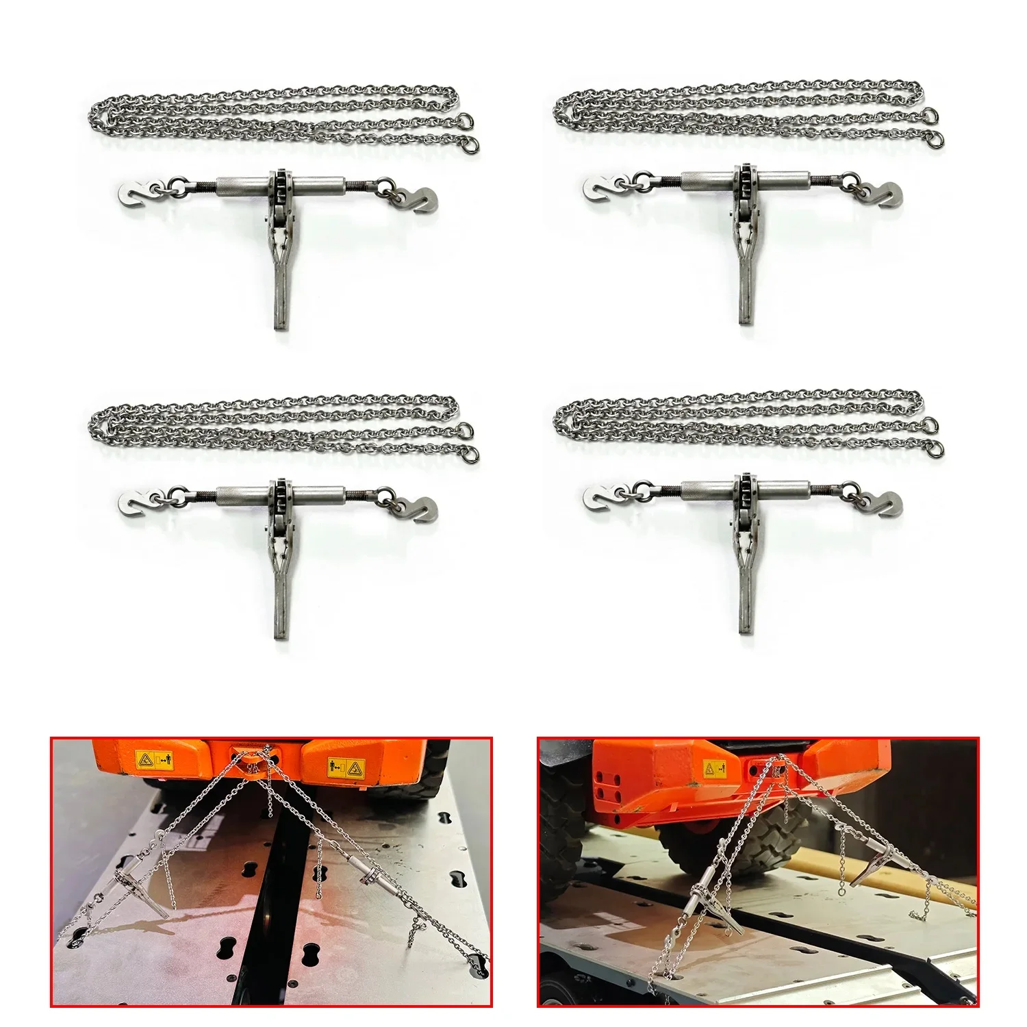 Onderdelen 4 Stuks Metalen Bindmiddel Kettingspanner voor 1/14 RC Trailer JDM-2 Loader Tamiyaya Radio Control Truck DIY Auto Model - afbeelding 2