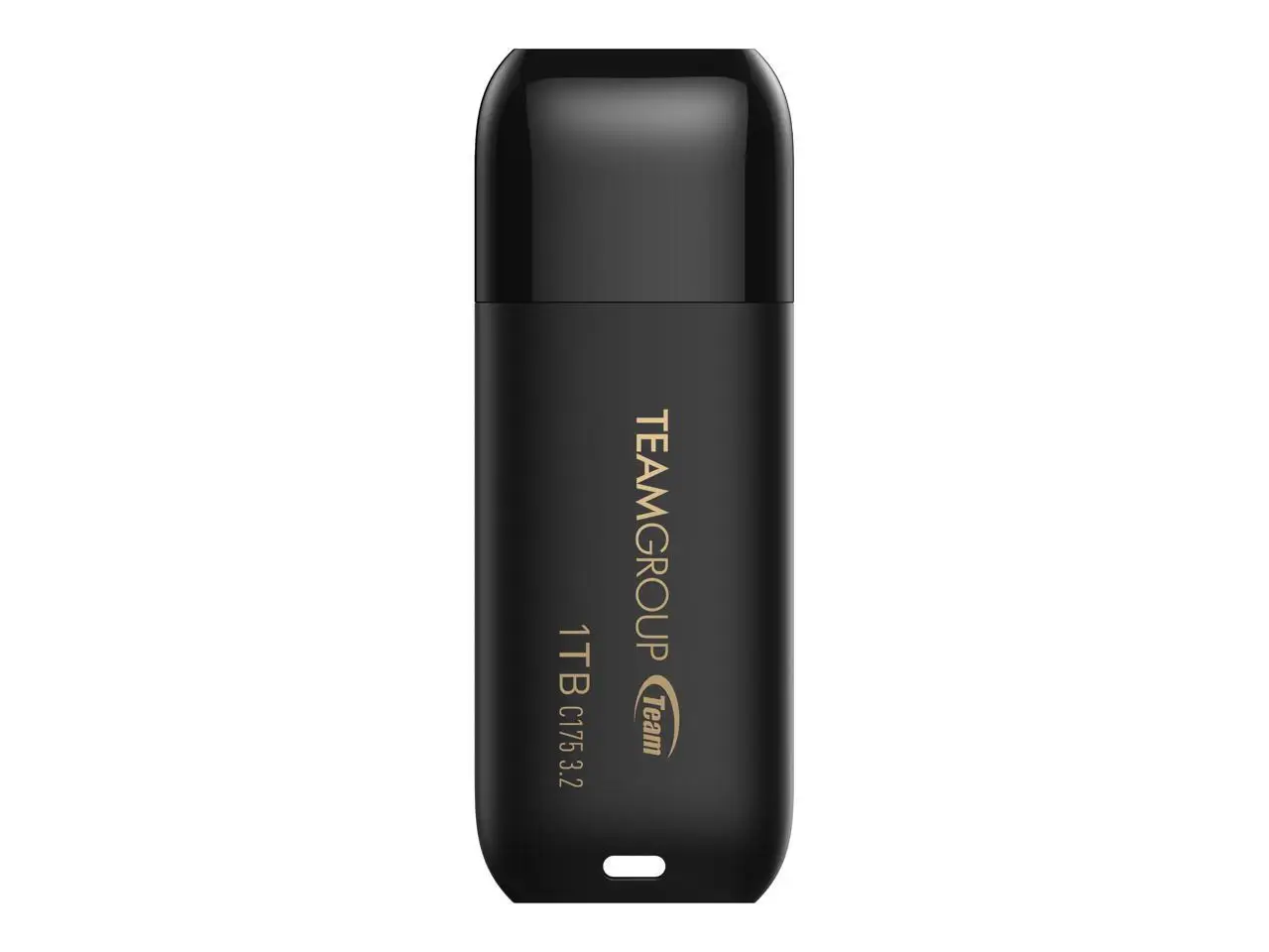 

TEAMGROUP C175 1TB USB 3.2 Gen 1 Flash Drive Rounded Streamlined Unibody Design Black Pearl Seamless Construction Matte and Glossy Finish, Speed Up to 100MB/s (TC17531TBB01)