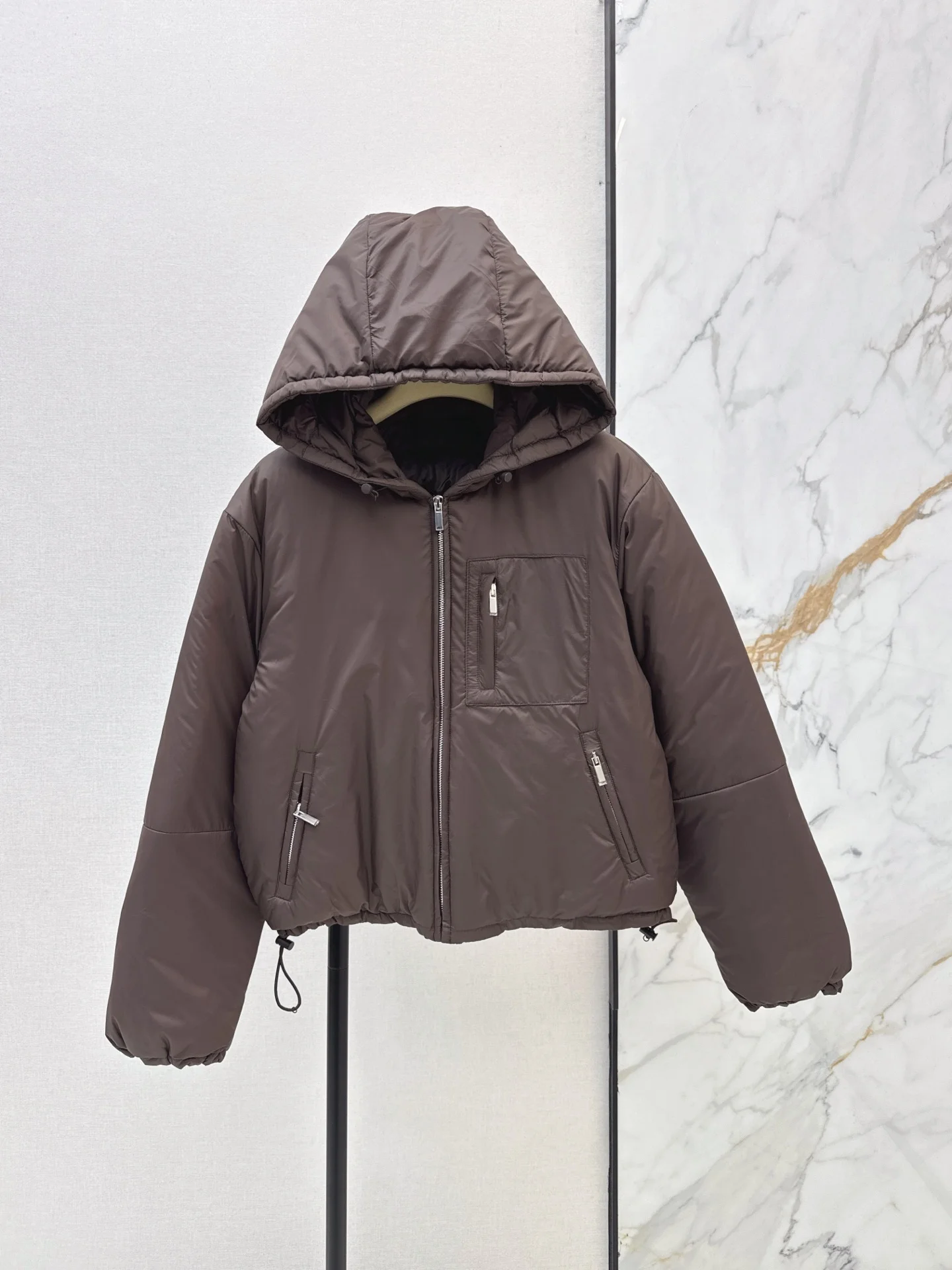 2026 Women Winter Hooded Drawstring Windproof Short Padded Jacket ZX5736
