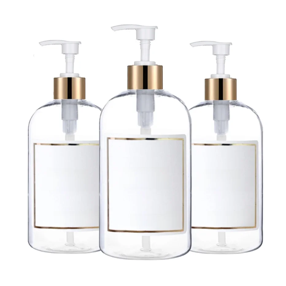 Distributeurs de salle de bains de 500ml, bouteilles distributrices de shampoing et de revitalisant, bouteille de Lotion rechargeable, Type presse, accessoires de salle de bains