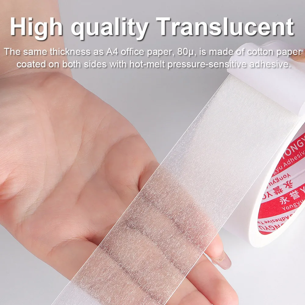 Hot Melt Based Double Sided Tape Self Adhesive Double Face Tissue Paper Tape Temperature Resistance Double-sided Adhesive Tape