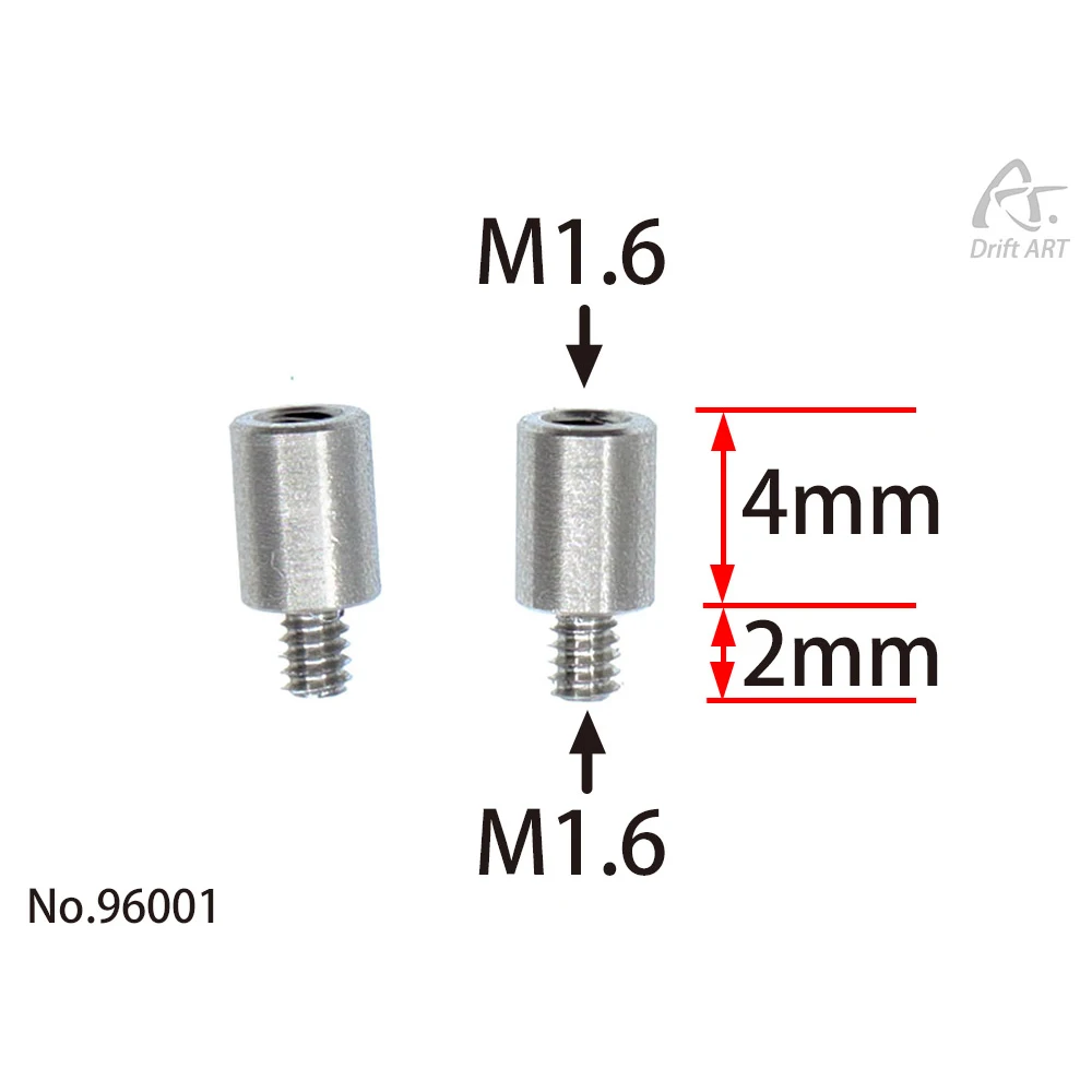 DriftArt 4mm Pillars With M1.6 Screw 2 PCS 96001