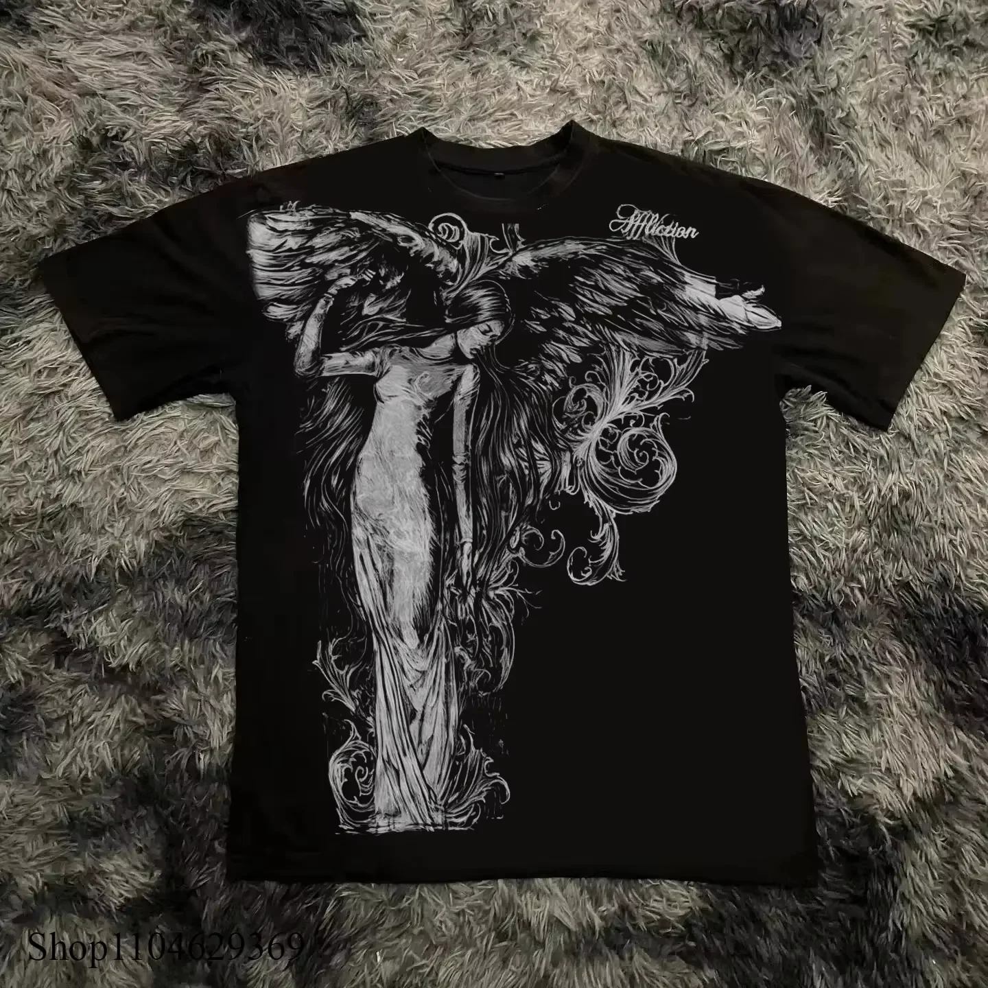 Classic Y2K Gothic Style T-shirt Print Oversized T Shirt High Street Shirts Gothic Round Neck Cotton Tops New Mens Women T Shirt