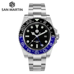 San Martin Luxury GMT Hangzhou 6460 Men Automatic Mechanical Watch Business Sports Waterproof 200m Sapphire Full Luminous SN0016