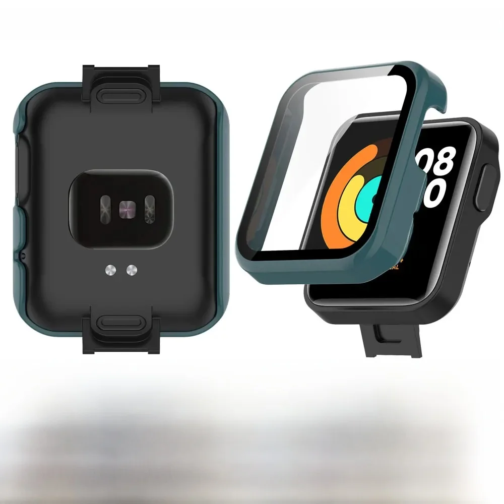 Verre trempé + étui pour Xiaomi Redmi montre protecteur d'écran dur PC pare-chocs housse de protection pour Xiaomi MI montre Lite