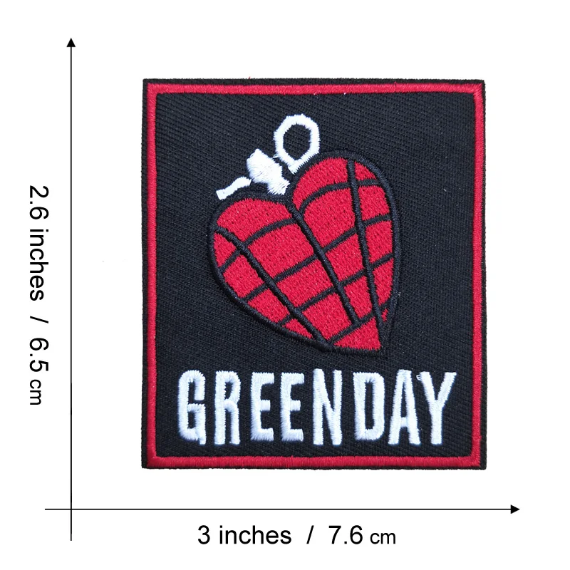 50 PCS Red Fist Greenday Iron On Patches Music Band Exodus Embroidery Badge Punk Biker Vest Clothing Accessories DIY