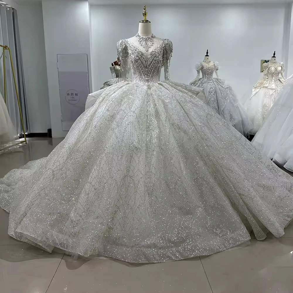 Bridal Wedding Dress Short Sleeve Sweetheart Wedding Dress Lace Up Back Ball Gown Embroidery Beading Bridal Dress