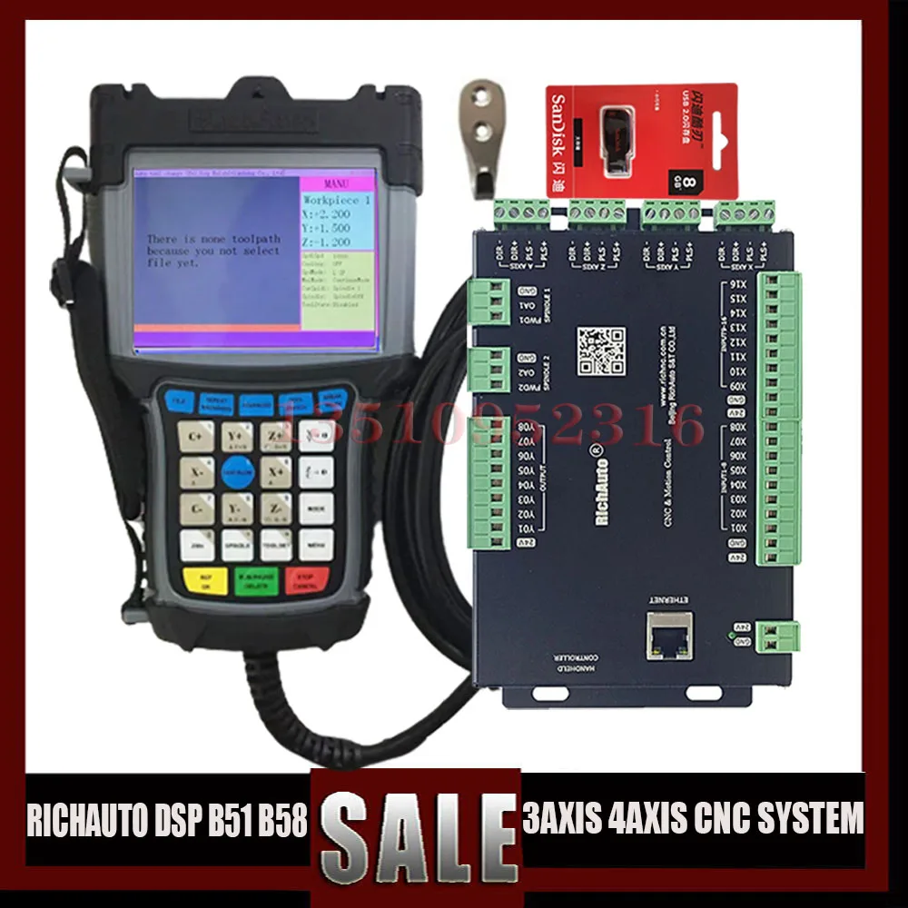 Cnc Richauto Dsp B51 Cnc 3-axis Control System Handheld Controller Atc Machine Controller Supports Standard G Code