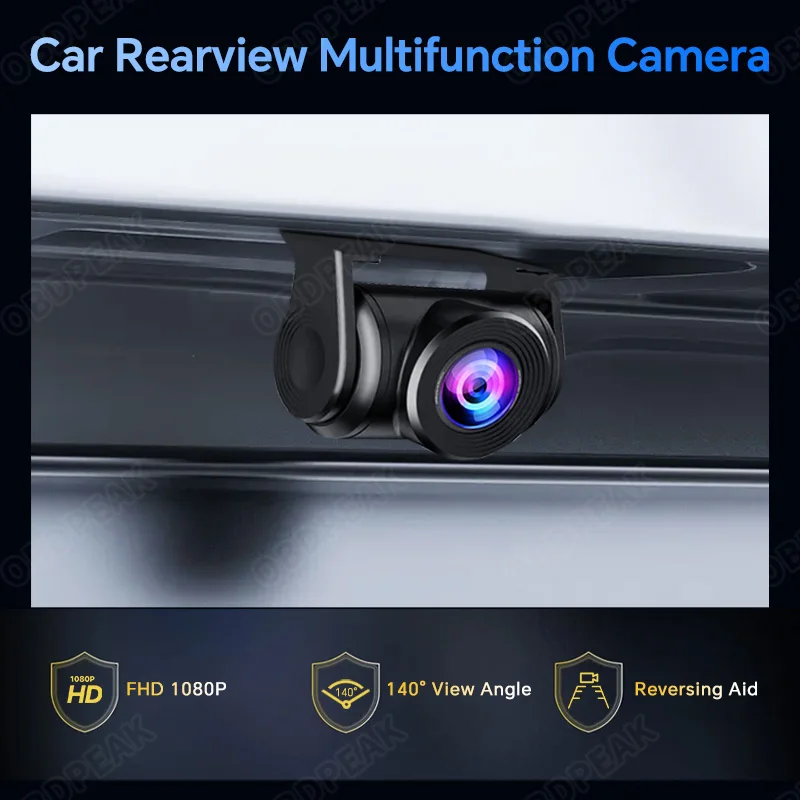 OBDPEAK FHD 1920x1080P Rearview Car Camera Night Vision Front or Rear Auto Assistance Parking Line Reversing for DVR Dashcam T30