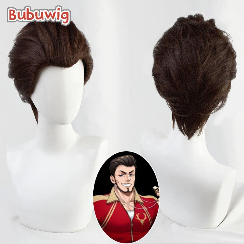 

Bubuwig Synthetic Hair Ashton Vargas Cosplay Wigs Game Twisted Wonderland Ashton Vargas 30cm Short Brown Men Wig Heat Resistant