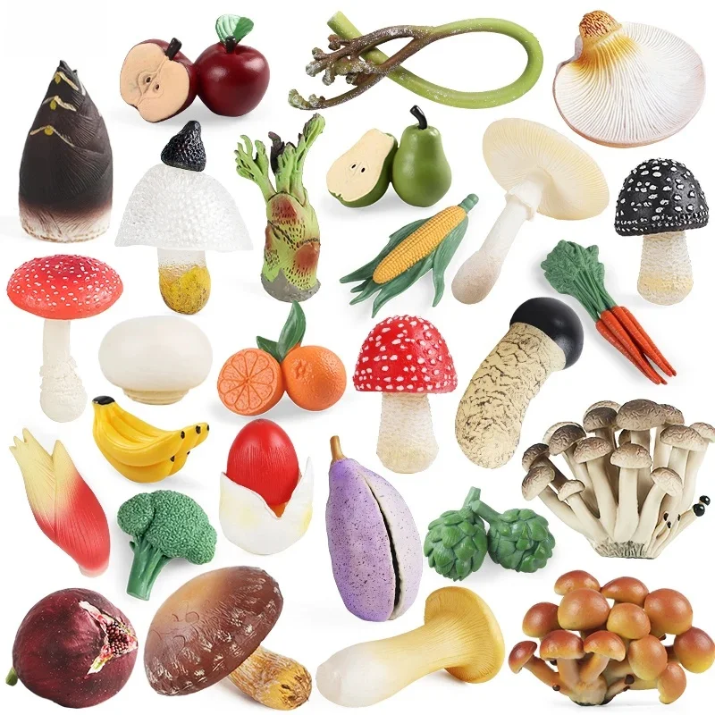 Oenux semblant jouer Jouet mignon Fruits légumes champignon modèle gâteau Toppers aliments Jouet famille amusant éducation précoce pour enfants cadeau
