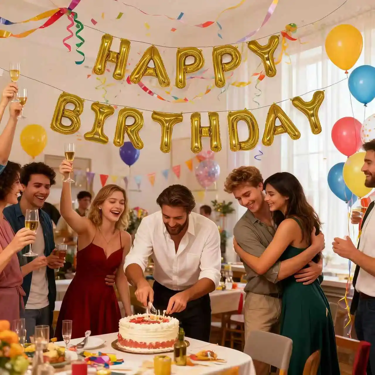

13pcs 16Inch Happy Birthday Party Decoration Balloons Gold Letter Foil Ballons Air Globos Balony Banner Anniversaire Supplies