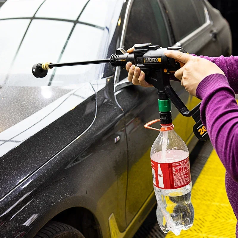 Pistolet de lavage de batterie au Lithium avec bouteille de Coke, tuyau de pistolet de lavage à haute pression, connexion rapide, accessoires de nettoyage de voiture