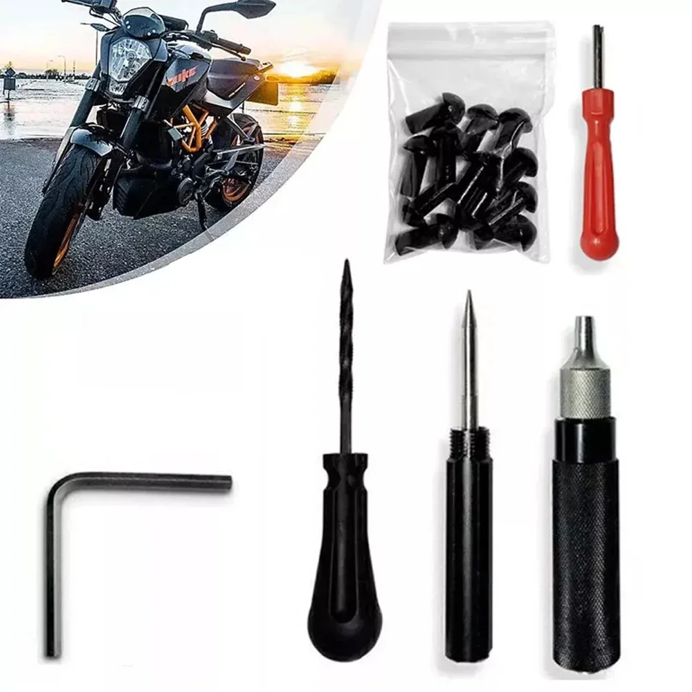 AliExpress NONE 17PCS Outer Tire Puncture Repair Kit Mushroom Plug Tool Motorcycle Scooter Bike Car Motorcycle Tire Repair Plug Tool