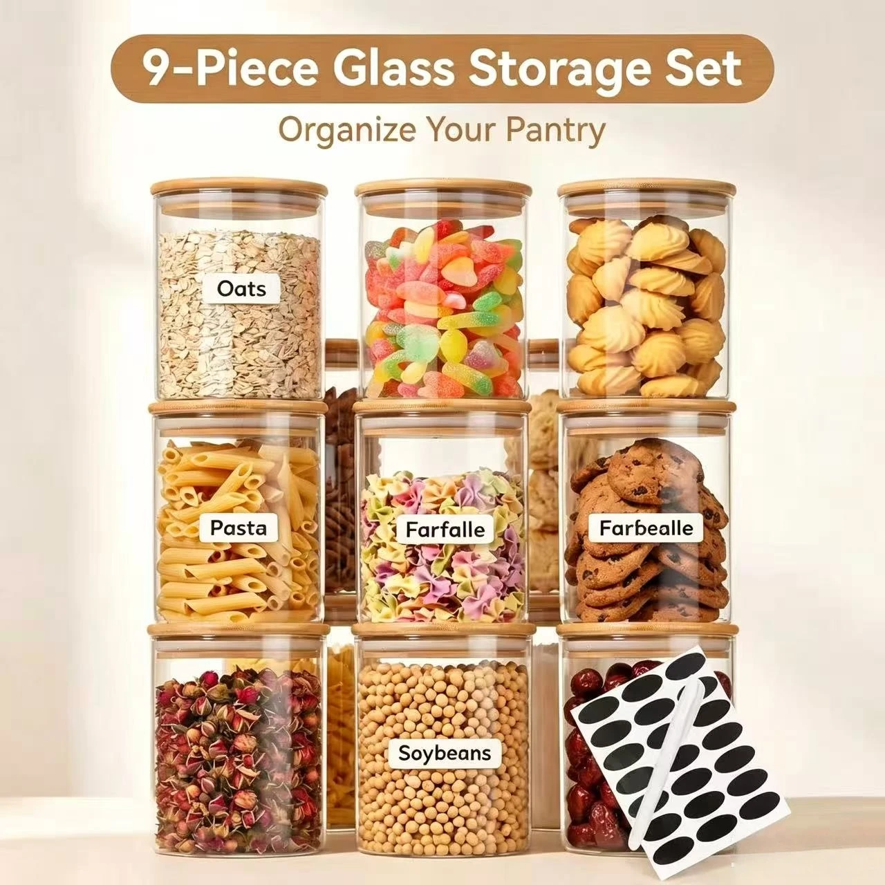 9 Buah Wadah Penyimpanan Kaca  - Airtight Cereal Jar ulasan dan harga