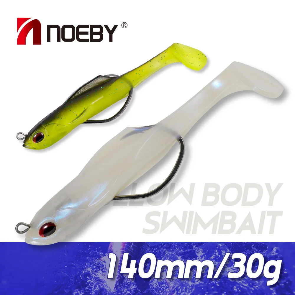 NOEBY Hollow Body Swimbait 14cm 30g Sinking TPR Soft Bait Shad Stinger Hook Pike Bass Zander Fishing Lure