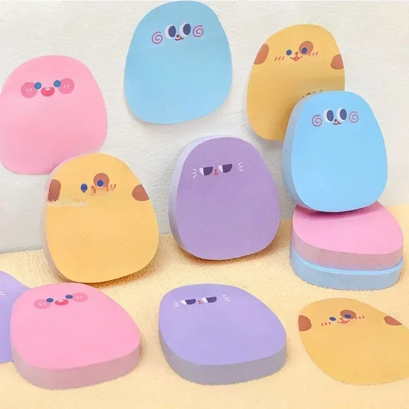 Bloc-Notes de dessin animé Kawaii, 60 feuilles, Notes autocollantes d'émoticônes colorées mignonnes, parfaits pour les filles et sortir de messages, papier collant