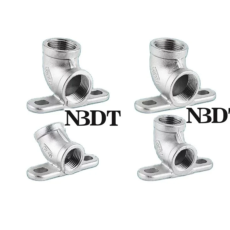 

2Pcs Cast Stainless Steel Elbow Pipe Crimp Fitting For Water Plumbing With Base Plate G1/2" G3/4" Female