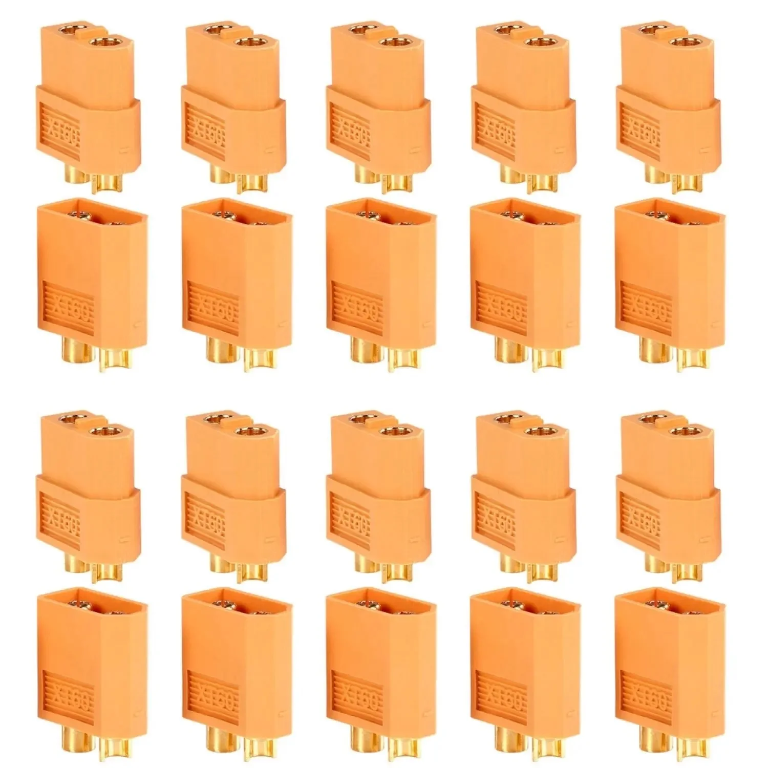 Packung mit 20 Xt60-Anschlüssen (10 Buchsen + 10 Stecker)