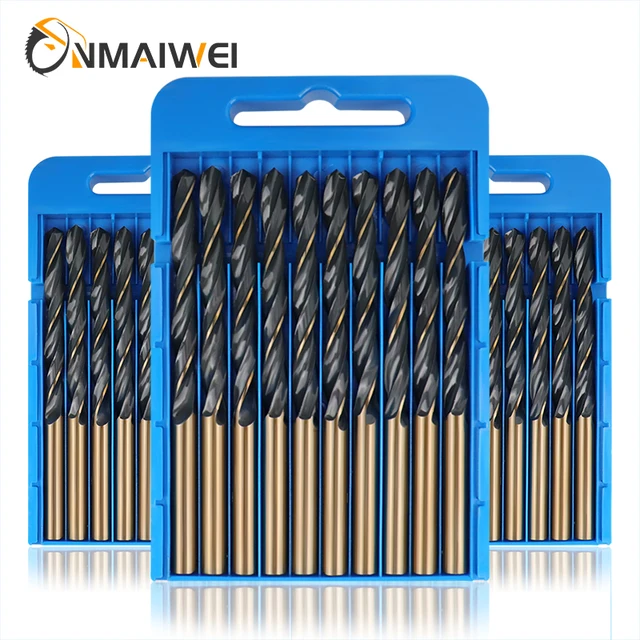 M2 10PCS1-13mm Wiertła kręte Wiercenie otworów o wysokiej wytrzymałości Wiertło ze stali nierdzewnej Wiertło z okrągłym chwytem Wiertło ze stopu do metalu