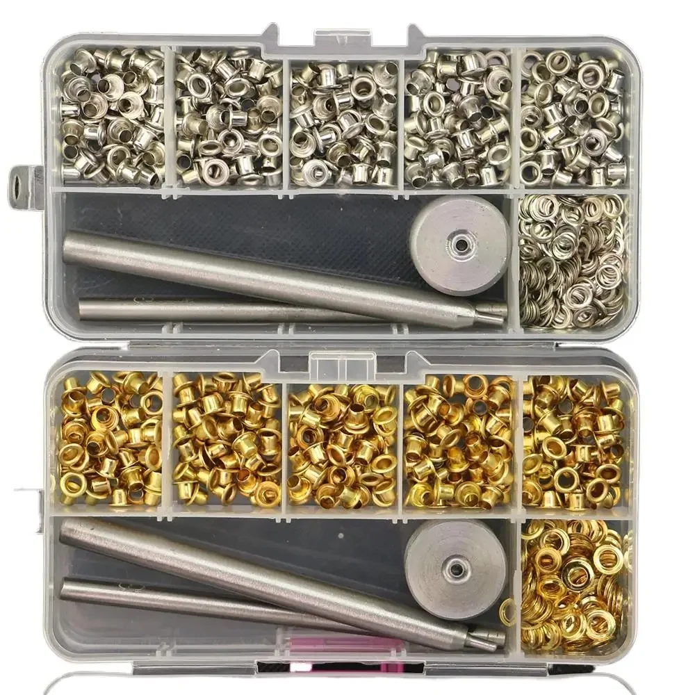 250 ensembles d'outils internes de 3/3,5 mm, 5 couleurs, électroplaqués en cuivre sans joint, œillets 304 # Ensembles d'outils en acier