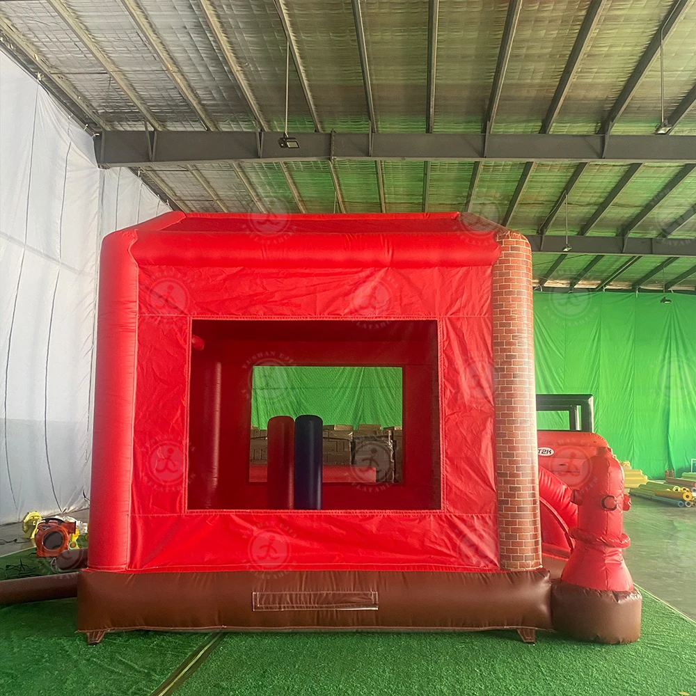 Grande maison de foyer gonflable en PVC de 16 pieds, Combo de foyer saut humide/sec, château gonflable pour enfants, événement de fête en plein air