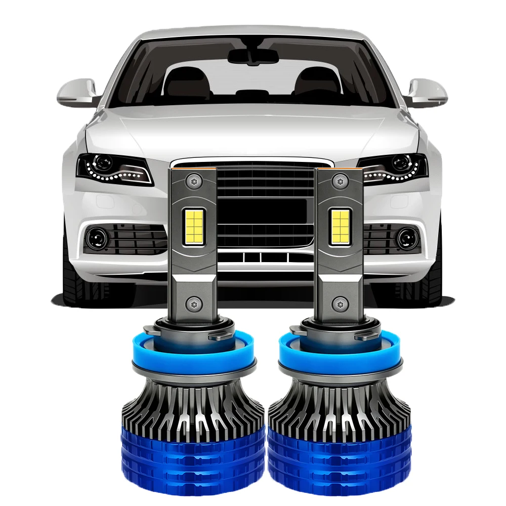 180 W H11 6000 K weiß 300 % Helligkeit Auto-Scheinwerferlampen mit doppeltem Kupferrohr, Lüfter-Scheinwerferlampen