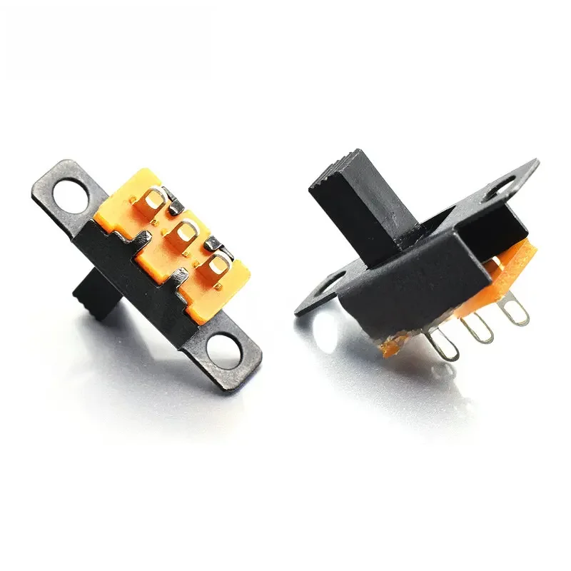 20-200szt 50V 0.5 A Mini rozmiar Czarny przełącznik suwakowy SPDT do majsterkowania Projekty elektroniczne SS12F15 Przełącznik on-off Uchwyt 6mm — zdjęcie 2