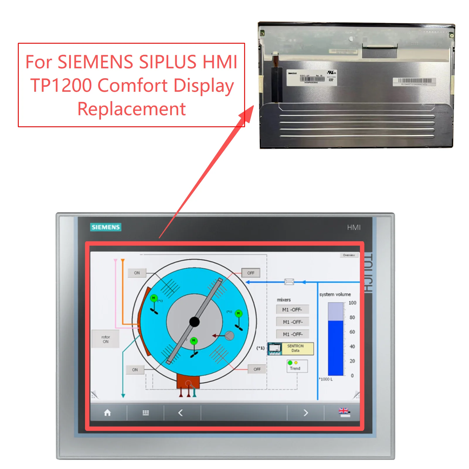 

Новый оригинальный ЖК-дисплей для SIEMENS SIPLUS HMI TP1200 Comfort 6AG1124-0MC01 6AV2124-0MC24 6AV2144-8MC10, ЖК-панель дисплея