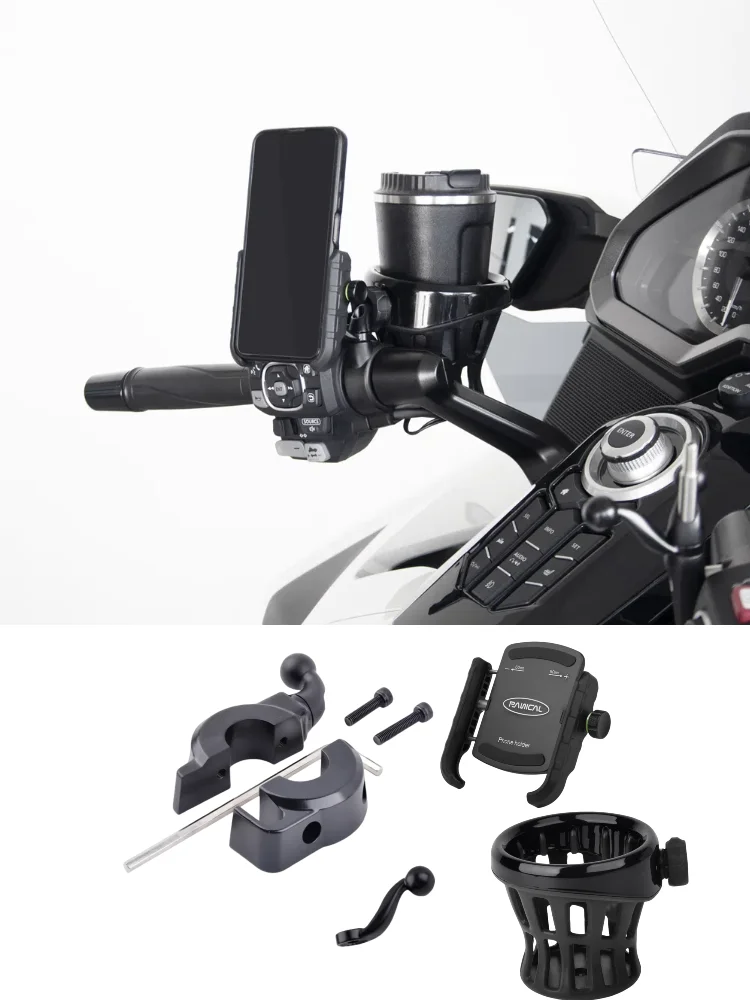 Soporte de manillar para motocicleta Honda Gold Wing GL1800 F6B DOT DCT 2018-2024, abrazadera, clip de teléfono, Kit de herramientas