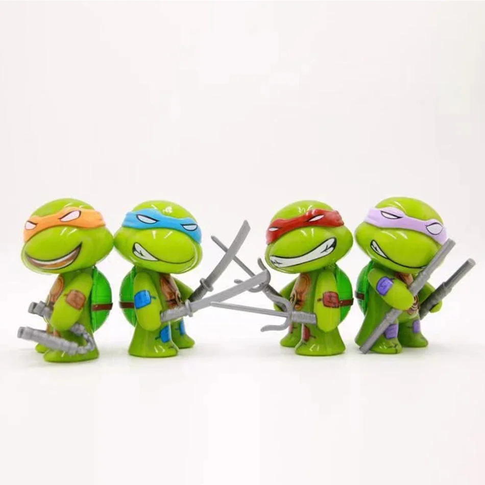 Figurine tortue ninja TMNT, 4 pièces, avec articulations mobiles, anniversaire pour enfants, noël, nouveauté 2024