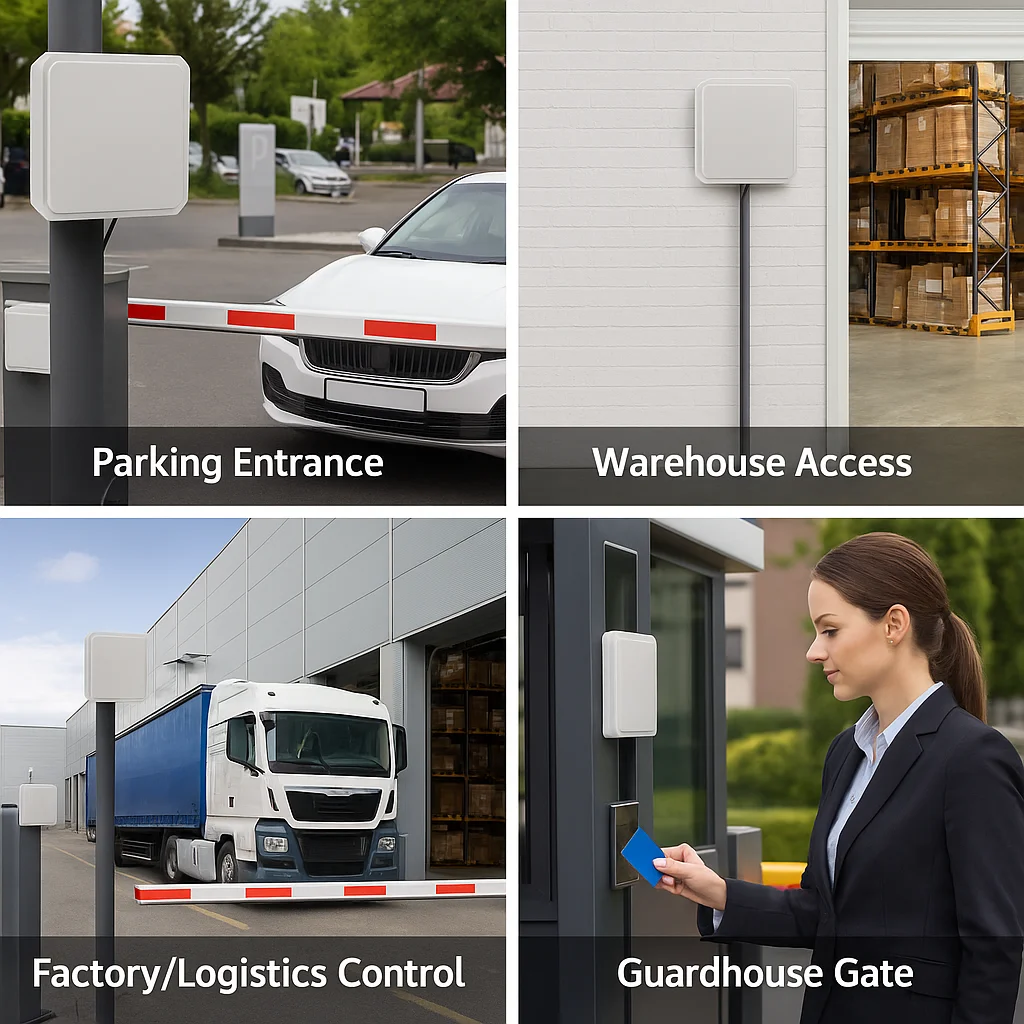 Long Range UHF RFID Reader 10M | Integrated 9dBi Antenna | TCP/IP USB RS232 WG26 WG34 Relay | For Parking Lot & Warehouse Access