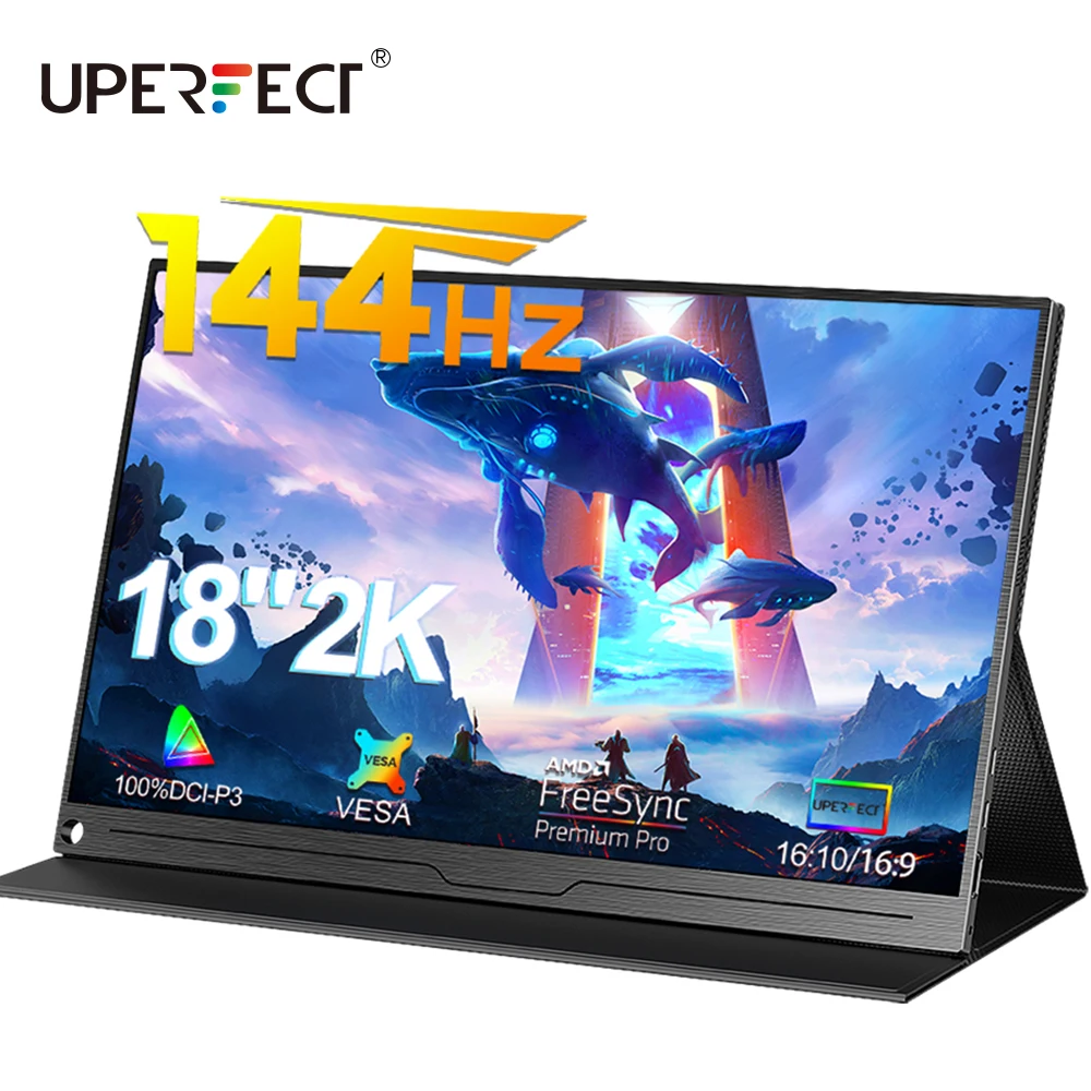 

UPERFECT UAlly J118 18 дюймов 144 Гц игровой монитор для Rog Ally Steam Deck PS4 переключатель XBOX с HDR Freesync 2K портативный дисплей