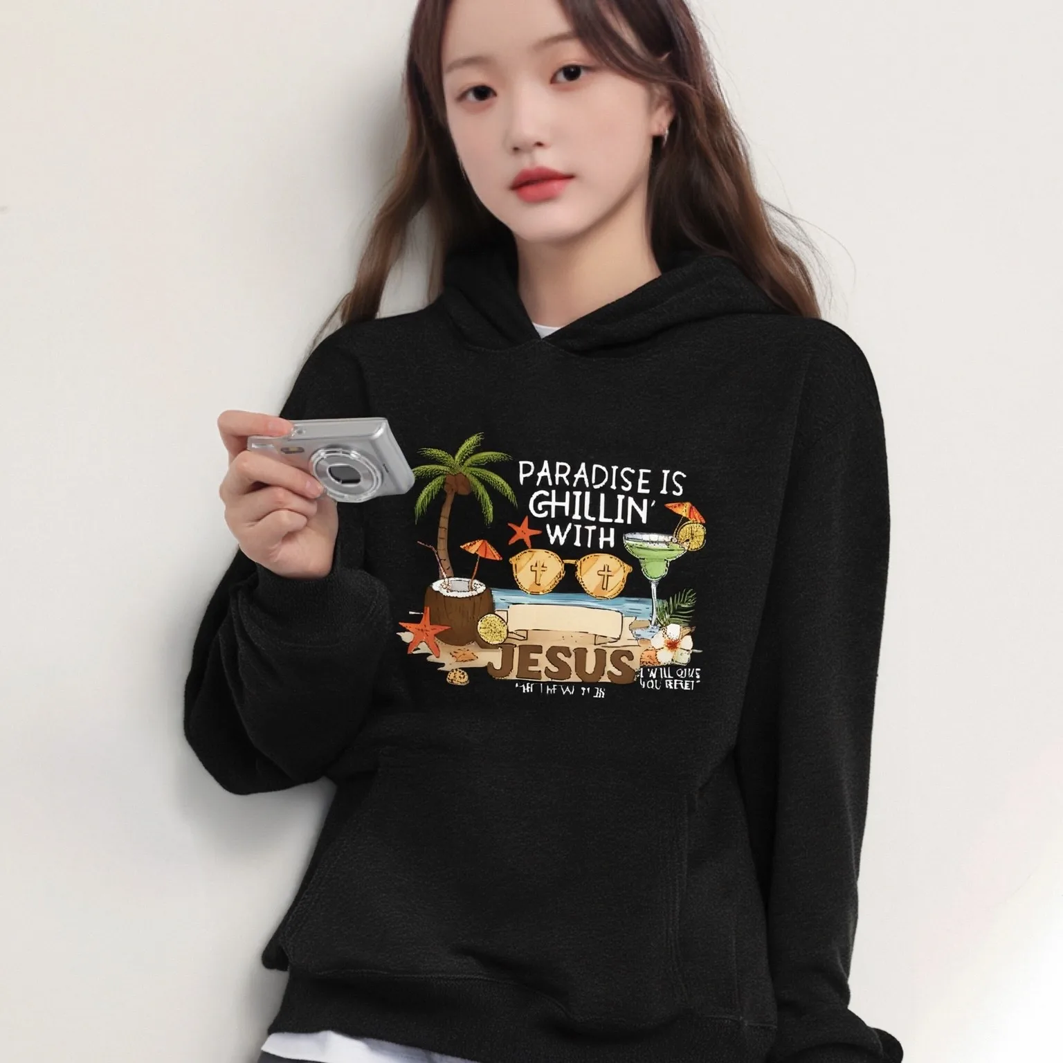 

Толстовка с капюшоном Paradise Jesus Tropical Paradise Design, повседневный свободный осенний расслабляющий удобный теплый топ с длинными рукавами на основе веры