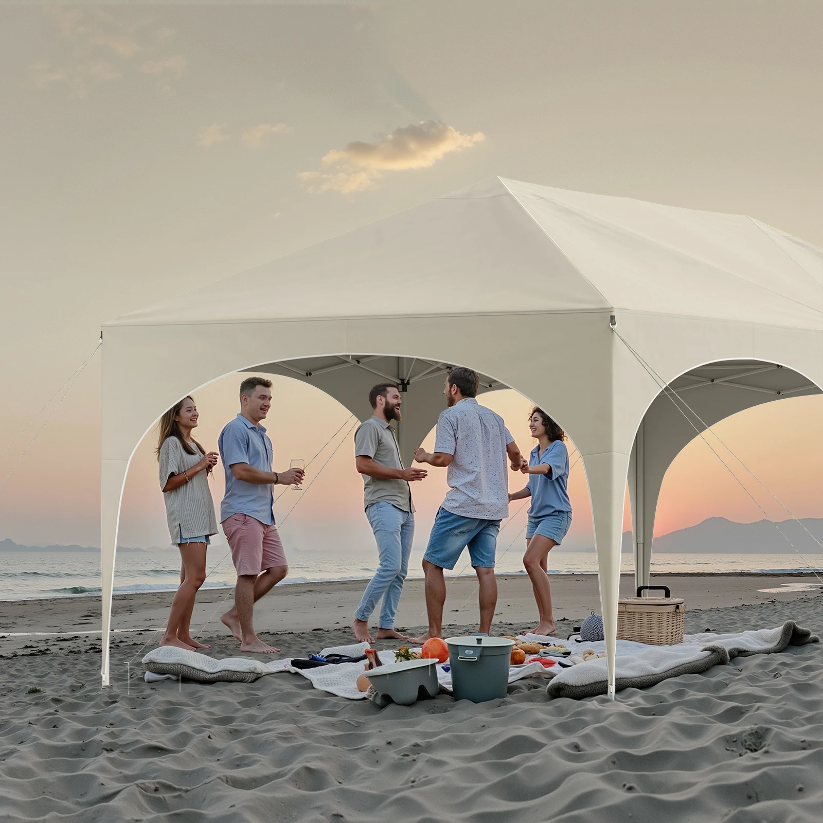 WOLTU 3x6m Gartenpavillon Faltbarer Pavillon mit 6 Seitenwänden Höhenverstellbar Wasserdicht UV-Schutz Partyzelt mit Tasche – Detail 34
