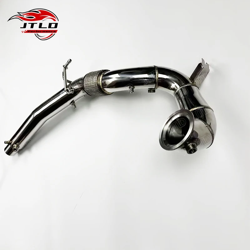 

JTLD 304 Stainless Steel Polished Exhaust Decat Downpipe for VW Golf 8 Gti 2.0T With OPF Test Pipes