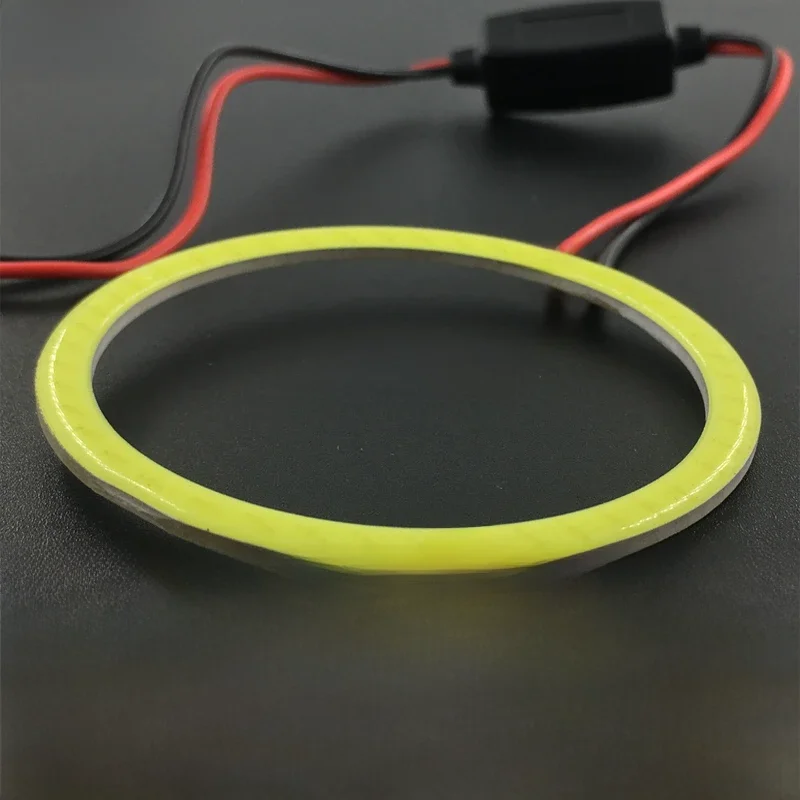 Anneau Halo LED COB 12V pour voiture, 1 pièce, yeux d'ange, phare antibrouillard pour voiture, 60mm 70mm 80mm 90mm 100mm 110mm 120mm, blanc rouge vert bleu ambre