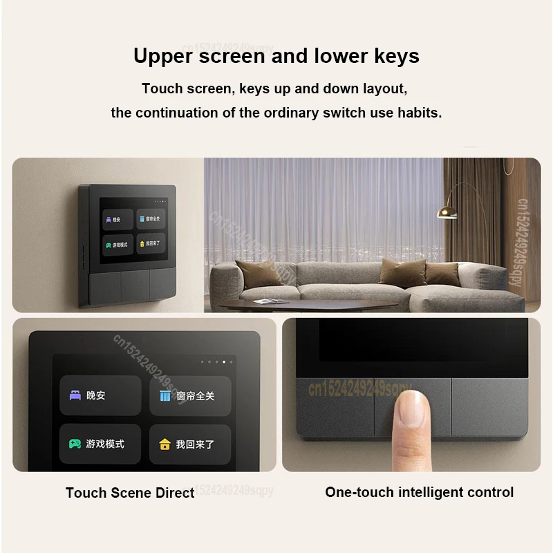 Imagem -05 - Xiaomi Painel de Casa Inteligente Tela Sensível ao Toque de 3.32 Polegadas Bluetooth Malha Gateway Tradicional 86 Especificações ui Interação Personalizada Trabalho com Mihome