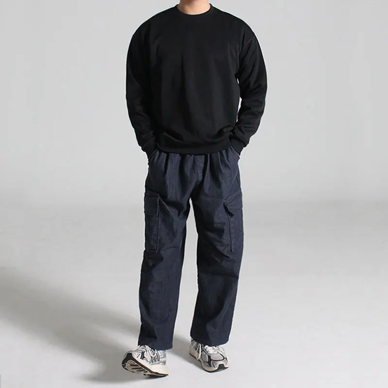 Semi-overfit round man-to-man sweatshirt for both men & woman