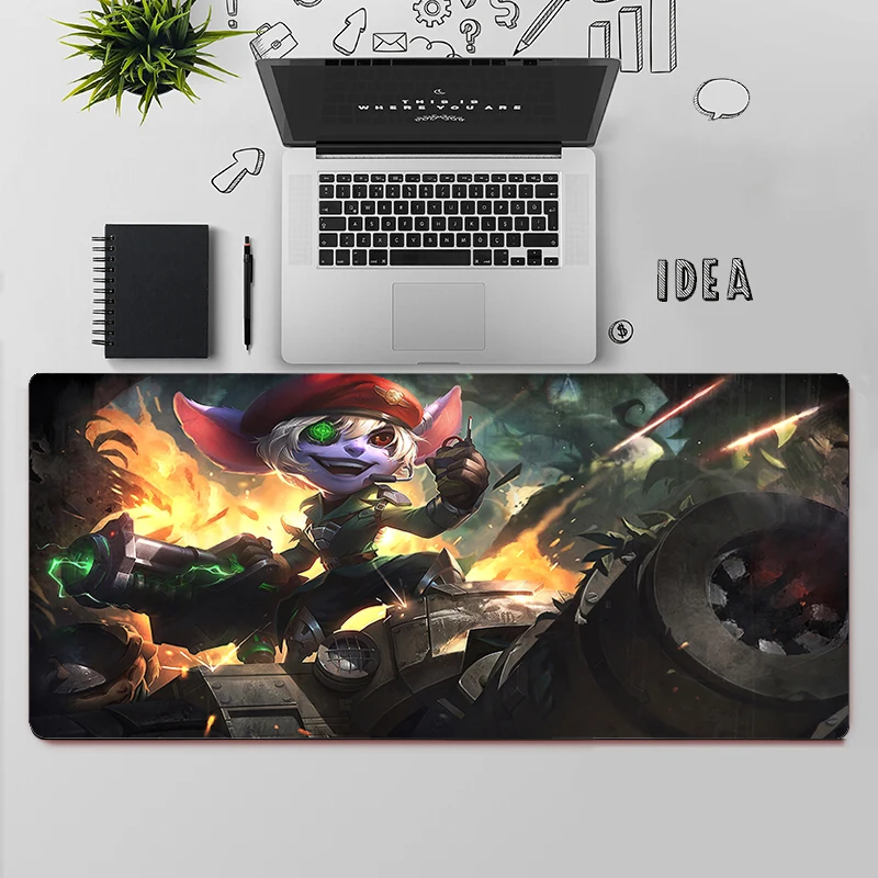 League of Legends Tristana Gaming Mouse Pad แผ่นรองเมาส์ขนาดใหญ่ PC Gamer แผ่นรองเม้าส์คอมพิวเตอร์ Big Mousepad แป้นพิมพ์โต๊ะแผ่นรองเมาส์