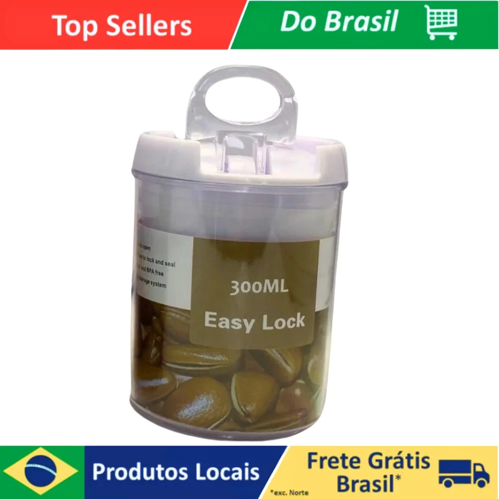 Pote Hermético , Potes de Cozinha de Acrílico Multiuso Redondo-300ML