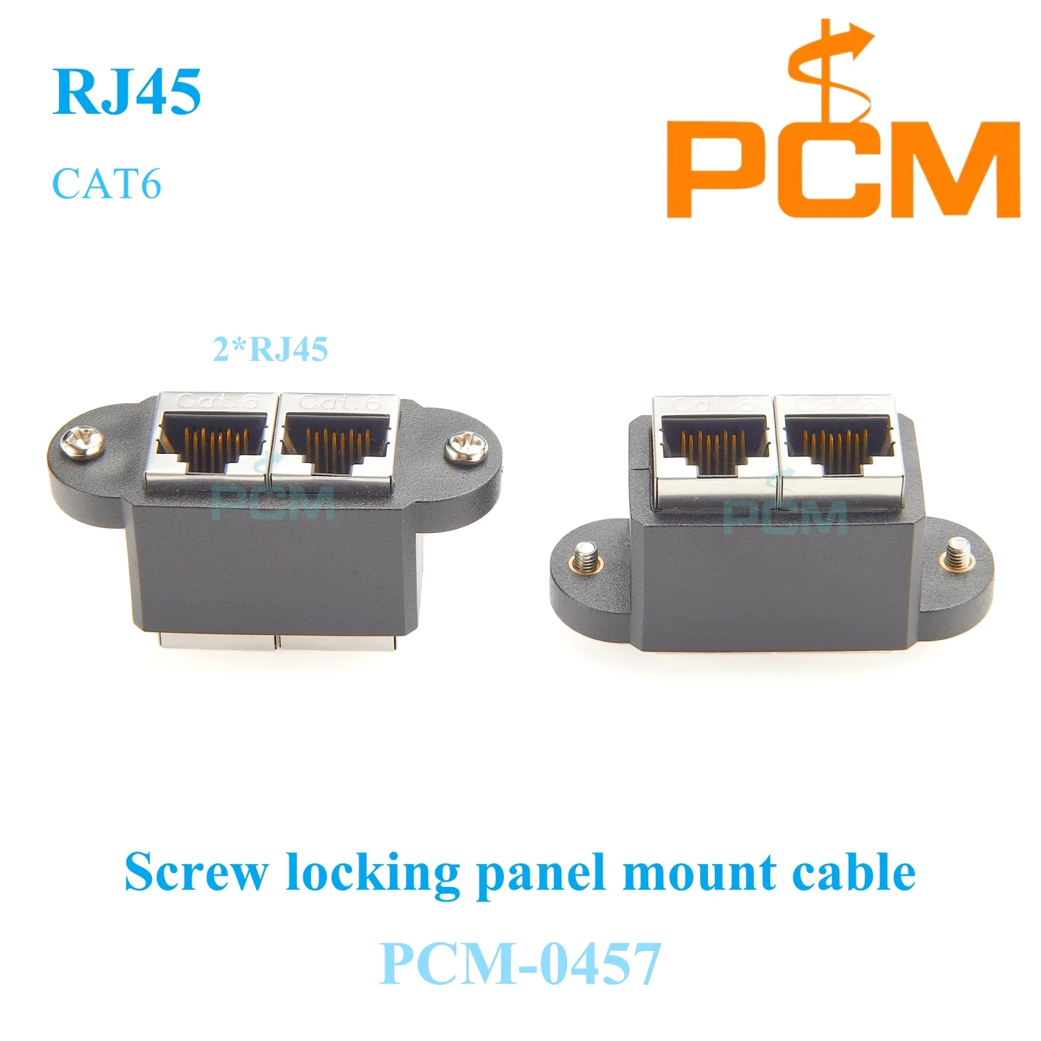 RJ45 dual female port screw lock patch panel mount adapter, 2 port CAT6 RJ45 Ethernet Coupler, 1Gbps network devices extender