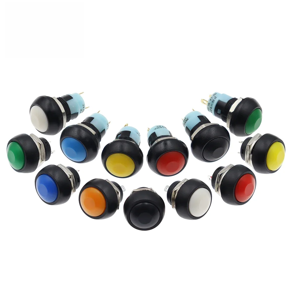 10 sztuk DIY Mini 12mm chwilowy wodoodporny przełącznik wciskany róg niebieski biały zielony czerwony żółty czarny 1A 250V samoresetowanie — zdjęcie 2