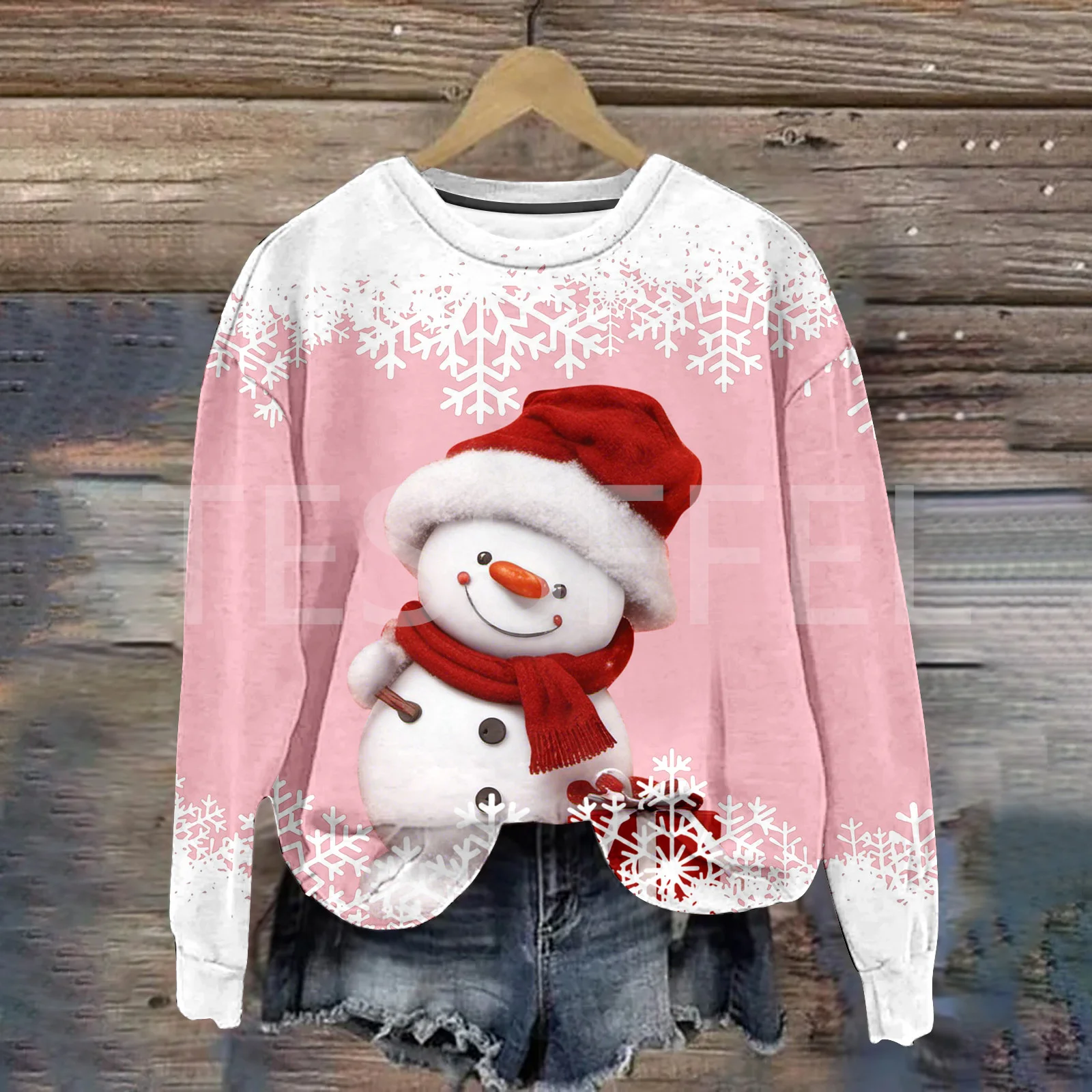 NewFashion Winter Christmas Cartoon Cotton Sweater Sweatshirts Pullover Retro Long Sleeves 3DPrint Streetwear Casual Harajuku 11