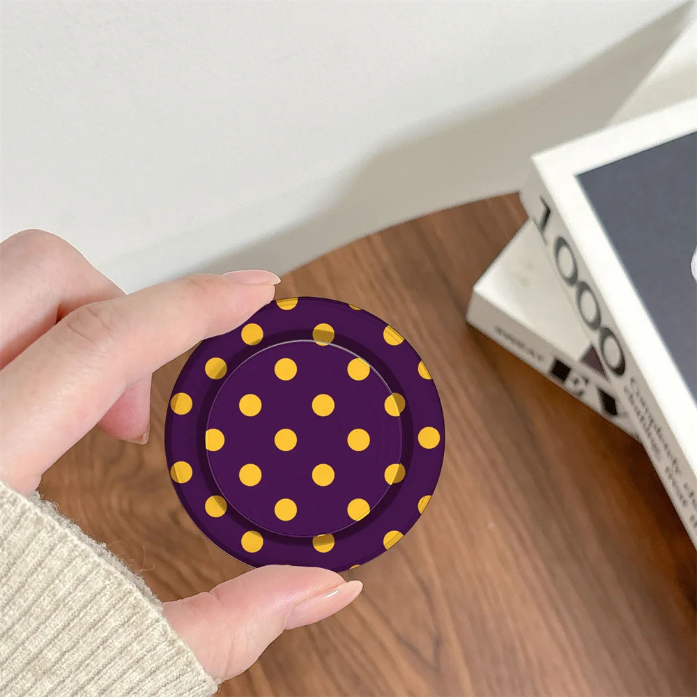 

New INS Cute Luxury Wave Point Purple Yellow Magnetic Telescopic Phone Stand Magsafe Portable Magnetic Stand Birthday Gif