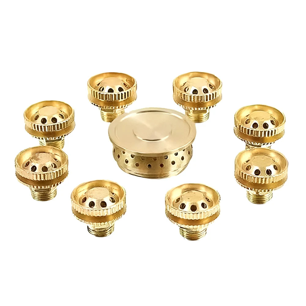 9 PCS Brass Household Stove Nozzles 9 Cores Household Stove Accessories Stove Copper Nozzle Fierce Fire Stove Parts